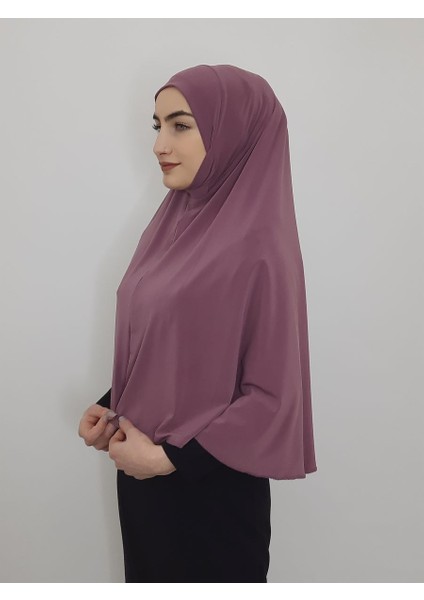 Tek Parca Pratik Büyük Hazır Esarp Hijap Leylak Renk Namaz Örtüsü