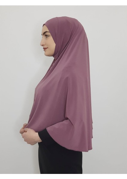Tek Parca Pratik Büyük Hazır Esarp Hijap Leylak Renk Namaz Örtüsü