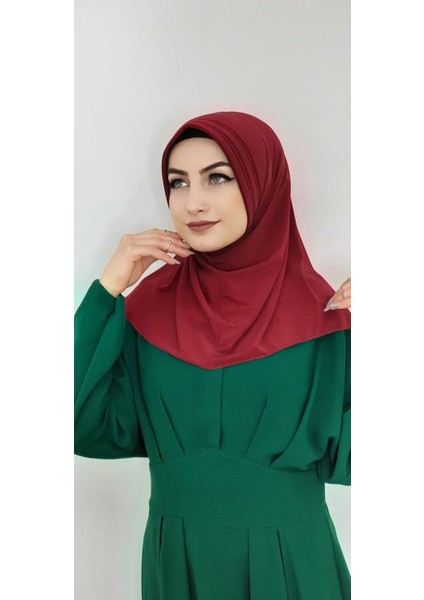 Takmatik Hazır Esarp Hijap Bordo