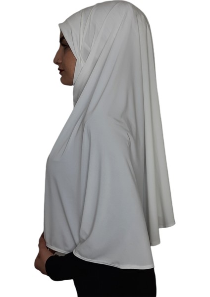 Tek Parca Pratik Büyük Hazır Esarp Hijap Beyaz Namaz Örtüsü