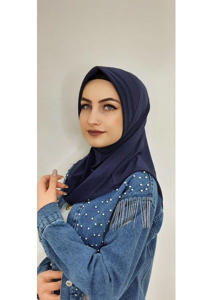 Takmatik Hazır Esarp Hijap Lacivert