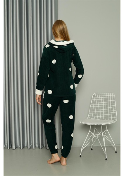 Welsoft Polar Kadın Kapşonlu Pijama Takımı 8512