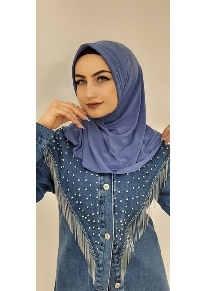 Takmatik Hazır Esarp Hijap Indigo