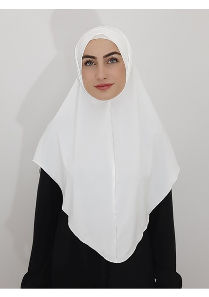 Namaz Örtüsühazır Büyük Esarp Malezya Modeli Khimar Tek Parca Hac ve Umre Icin Ekru Renk