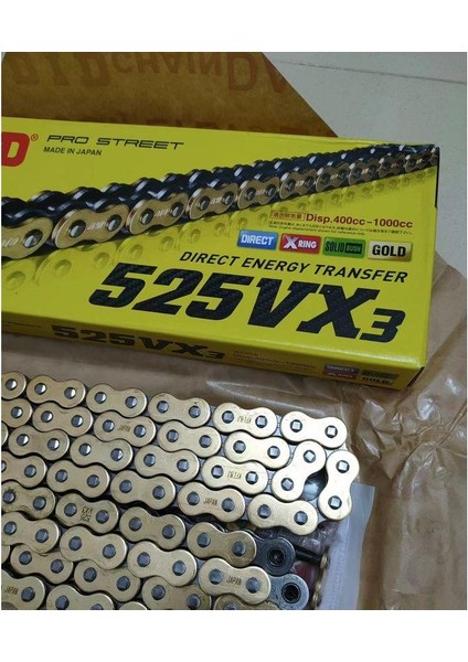 520-112VX3 2009-2015 Hyosung Gt 250 R Uyumlu Zincir Vx3 Xring Gold (Sarı) Renk