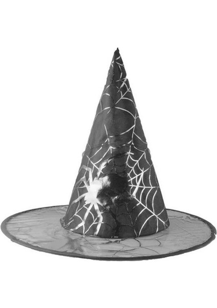 Cadılar Bayramı Örümcek Ağı Gümüş Renk Şapka