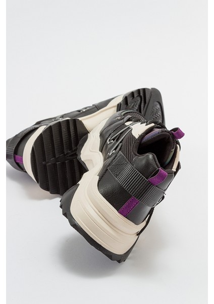 Leona Siyah Mor Kadın Spor Sneakers indirimleri