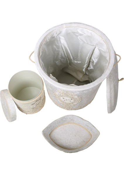 Lisa Krem 6 Parça Çeyizlik Banyo Seti | 3'lü Kirli Çamaşır Sepeti & 3'lü Banyo Paspası Seti fiyatları