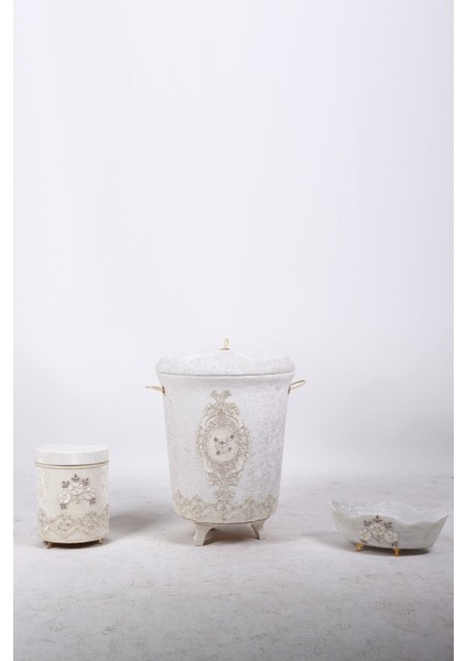 Lisa Krem 6 Parça Çeyizlik Banyo Seti | 3'lü Kirli Çamaşır Sepeti & 3'lü Banyo Paspası Seti fırsatları