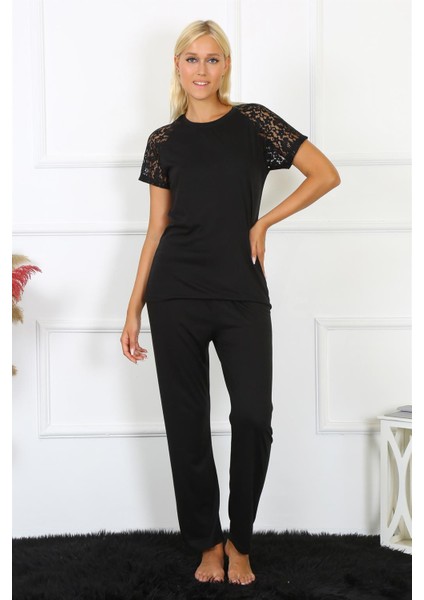Kadın Kolu Dantelli Penye Pijama Takım 4147 fiyatları