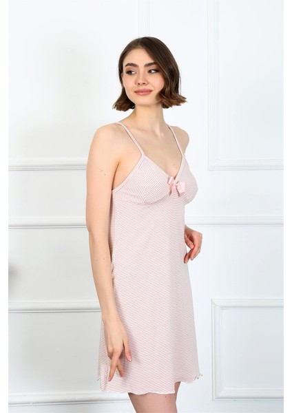 Kadın Ip Askılı Mürdüm Penye Gecelik 401 fırsatları