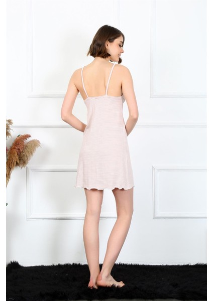 Kadın Ip Askılı Mürdüm Penye Gecelik 401 indirimleri