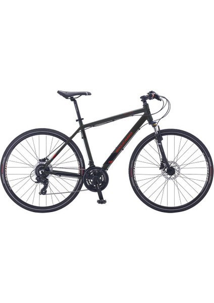 City Life 24S Hd 24 Vites Shimano Hidrolik Disk Fren Şehir Gezi Bisikleti Siyah-Kırmızı 22"