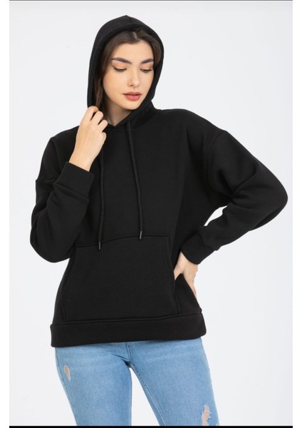 Tigerss Kadın Üç Iplik Şardonlu Kapşonlu Sweatshirt