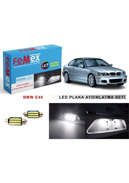 Bmw E46 LED Plaka Aydınlatma Ampul Seti Femex Parlak Beyaz