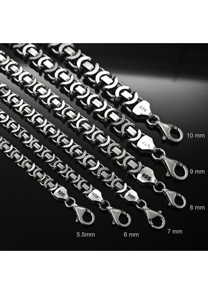 VOG8MM 925 Ayar Gümüş Erkek Bileklik Künye Oksitli Euro Kral Model fiyatları