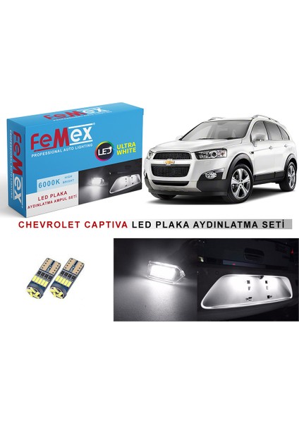 Chevrolet Captiva LED Plaka Aydınlatma Ampul Seti Femex Parlak Beyaz