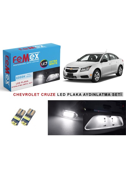 Chevrolet Cruze LED Plaka Aydınlatma Ampul Seti Femex Parlak Beyaz