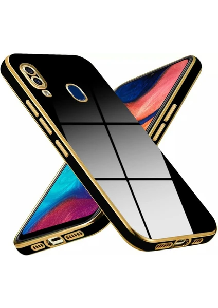 Case World Samsung Galaxy A30S Kapak Kamera Korumalı Lazer Kesim Lüx Silikon Kılıf - Siyah