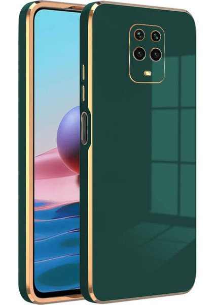 Xiaomi Redmi Note 9 Pro Kapak Kamera Korumalı Lazer Kesim Lüx Silikon Kılıf - Yeşil