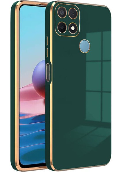 Case World Oppo A15 Kapak Kamera Korumalı Lazer Kesim Lüx Silikon Kılıf - Yeşil