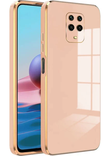 Case World Xiaomi Redmi Note 9 Pro Kapak Kamera Korumalı Lazer Kesim Lüx Silikon Kılıf - Rose Gold