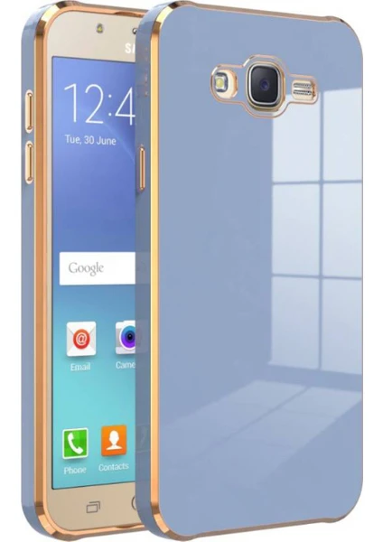 Case World Samsung Galaxy J7 Core Kapak Kamera Korumalı Lazer Kesim Lüx Silikon Kılıf - Petrol Mavisi