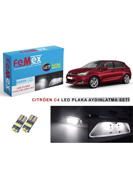 Cıtroen C4 Plaka Aydınlatma Ampul Seti Femex Parlak Beyaz