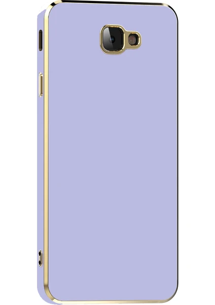 Caseart Samsung Galaxy J7 Prime Kapak Kamera Korumalı Lazer Kesim Lüx Silikon Kılıf - Lila