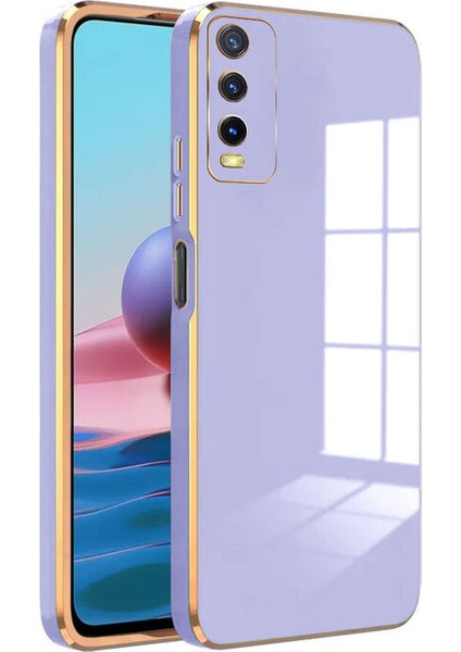 Caseart Vivo Y20 Kapak Kamera Korumalı Lazer Kesim Lüx Silikon Kılıf - Lila