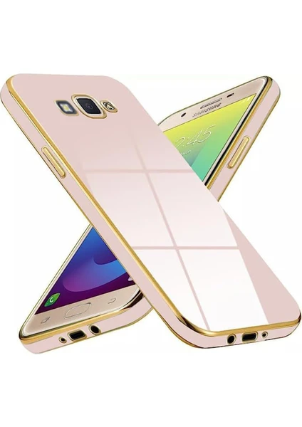 Case World Samsung Galaxy J7 Core Kapak Kamera Korumalı Lazer Kesim Lüx Silikon Kılıf - Rose Gold