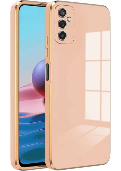 Case World Samsung Galaxy A04S Kapak Kamera Korumalı Lazer Kesim Lüx Silikon Kılıf - Rose Gold