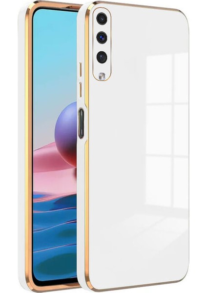 Samsung Galaxy A70 Kapak Kamera Korumalı Lazer Kesim Lüx Silikon Kılıf -Beyaz
