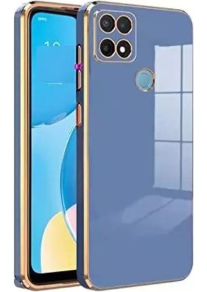 Oppo A15 Kapak Kamera Korumalı Lazer Kesim Lüx Silikon Kılıf - Petrol Mavisi