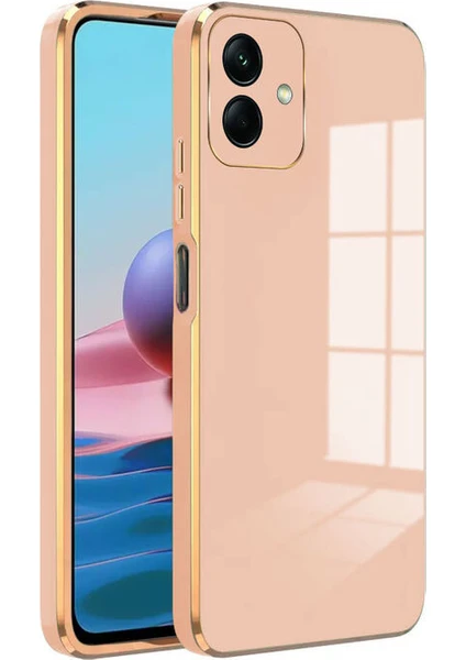 Case World Samsung Galaxy A04 Kapak Kamera Korumalı Lazer Kesim Lüx Silikon Kılıf - Rose Gold