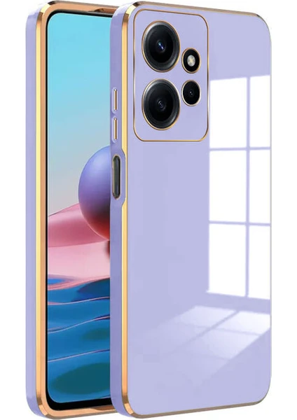 Caseart Xiaomi Redmi Note 12 4g Kapak Kamera Korumalı Lazer Kesim Lüx Silikon Kılıf - Lila