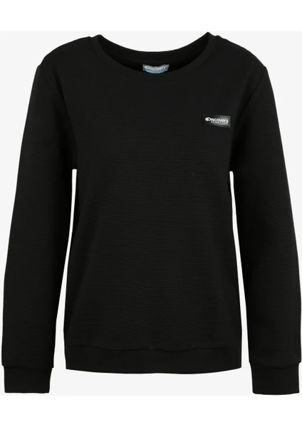 Discovery Expedition Siyah Kadın Bisiklet Yaka Sweatshirt D3WL-SWT28