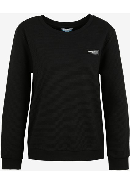 Discovery Expedition Siyah Kadın Bisiklet Yaka Sweatshirt D3WL-SWT28