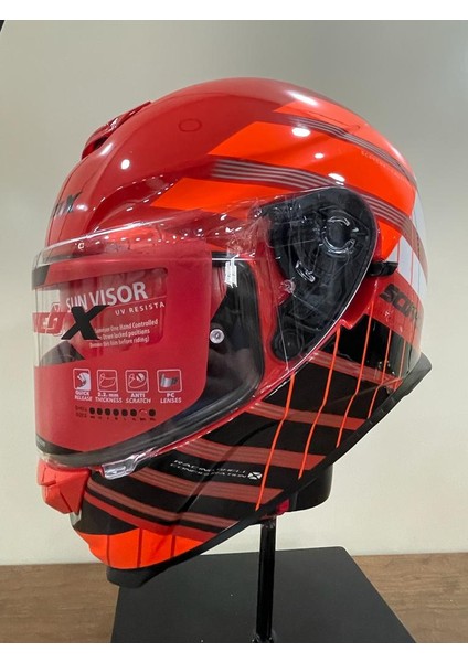 X507 Güneş Vizörlü Kapalı Motosiklet Kaskı