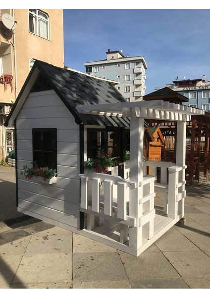 Ahşap Çocuk Oyun Evi Teraslı modelleri