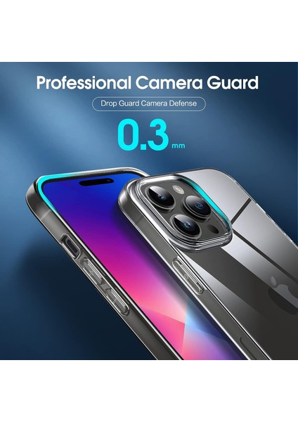 iPhone 14 Pro Uyumlu Kılıf Darbelere Dayanıklı Ultra Ince Şeffaf Renksiz Transparan Esnek Silikon fırsatları