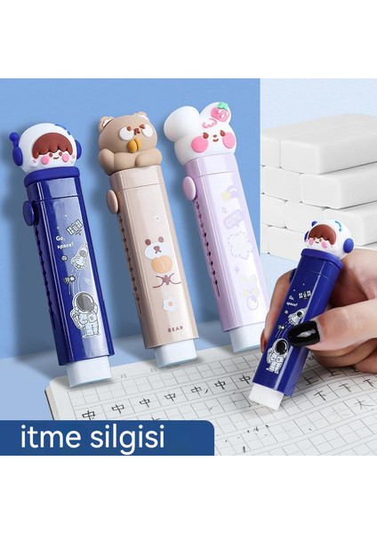 Karikatür Yaratıcı Itme-Çekme Silgi Iz Bırakmadan Temiz Geri Çekilebilir Silgi Ilkokul Öğrenci Silgi Kırtasiye (Yurt Dışından) fiyatları