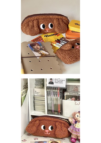 Kedi Fan Yeni Köpek Kalem Çantası Hendek Onarım Kırtasiye Çantası Sevimli Karikatür Bozuk Para Cüzdanı Ins Anahtar Küçük Çanta (Yurt Dışından) indirimleri