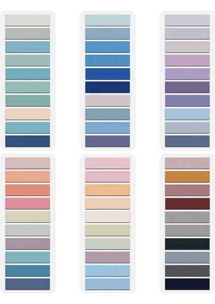 Yapışkan Indeks Sekmeleri, Şeffaf Yapışkan Notlar, Morandi Dizin Sekmeleri, 6 Adet / 1 Set ile Yer Imleri (Yurt Dışından)