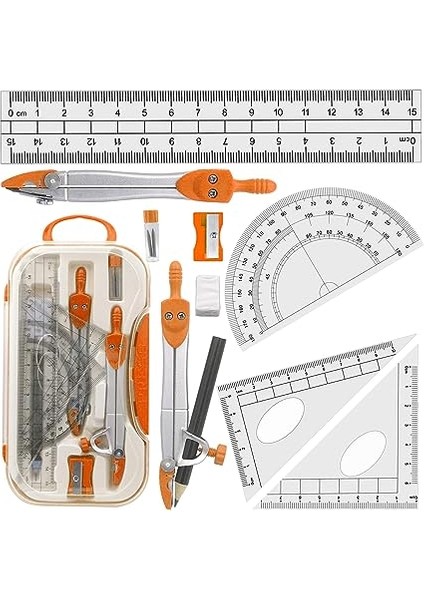 Pusula Geometrik Pusula Seti, 2 Üçgen, 1 Cetvel (Yurt Dışından)