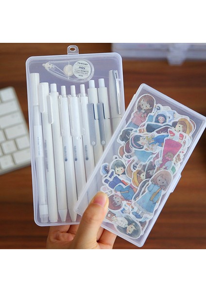 Şeffaf Masa Kırtasiye Organizatörü, Kalem Kutusu, Kalemlik, Washi Bant, Çıkartmalar, Kutu, Masa Masası Aksesuarları, Okul Malzemeleri (Yurt Dışından) fiyatları