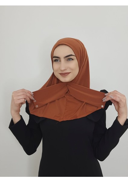 Cıtcıtlı Hazır Eşarp Şal Hijap Kiremit Renk