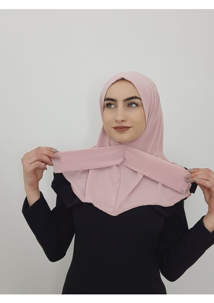 Cıtcıtlı Hazır Eşarp Şal Hijap Pudra Renk