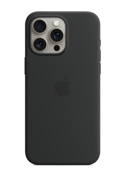 iPhone 15 Pro Max Magsafe Silikon Kılıf - Siyah