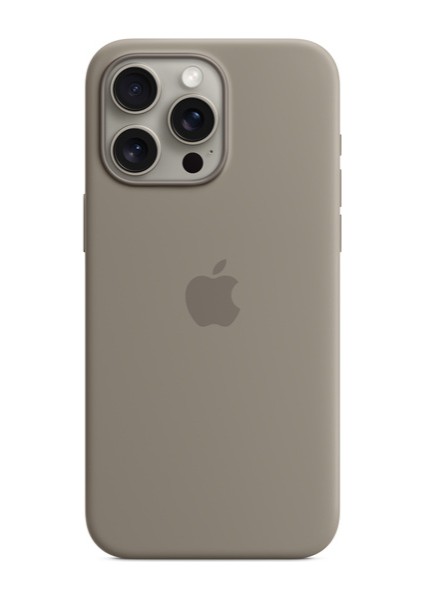 iPhone 15 Pro Max Magsafe Silikon Kılıf - Kil Rengi